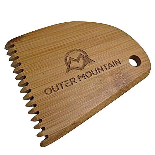 Outer Mountain Surfboard Wax Comb - Bamboo Surfboard Wax Scraper  and  Surf Wax Remover