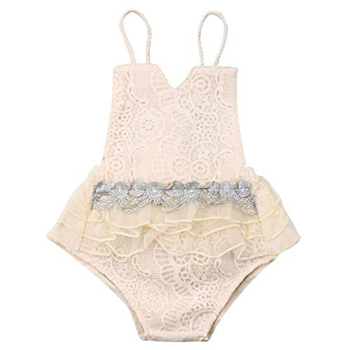 Newborn Infant Baby Girls Romper Ruffle Sleeve Bodysuit Jumpsuit Lace Tutu Dress Outfits Clothes -Beige- 12-18 Months- Newborn Infant Baby Girls Romper Ruffle Sleeve Bodysuit Jumpsuit Lace Tutu Dress Outfits Clothes -Beige- 12-18 Months-