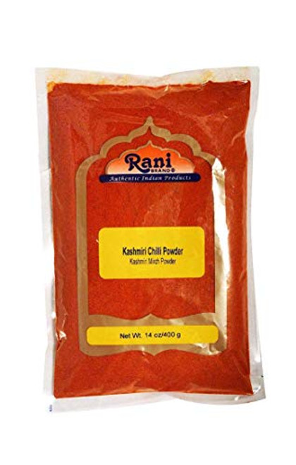 Rani Kashmiri Chilli Powder -Deggi Mirch- Low Heat- Ground Indian Spice 14oz -400g- ~ All Natural- Salt-Free - Vegan - No Colors - Gluten Friendly - NON-GMO - Indian Origin Rani Kashmiri Chilli Powder -Deggi Mirch- Low Heat- Ground Indian Spice 14oz -400g- ~ All Natural- Salt-Free - Vegan - No Colors - Gluten Friendly - NON-GMO - Indian Origin
