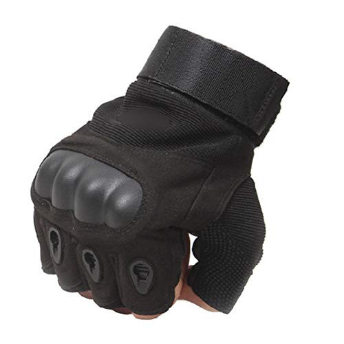NOQ Tactical Gloves- Fingerless/Half Finger Gloves Shooting Military Combat Gloves Hard Knuckle Fit Cycling Airsoft Paintball Motorcycle Hiking Camping -XL-