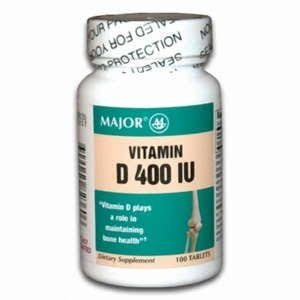 Major Vitamin D 400 IU - 100 Tabs -4 Pack-
