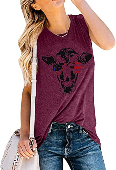 American Flag Tank Tops Women Patriotic Shirt USA Flag Sleeveless T-Shirt 4th of July Tee Tops Purple American Flag Tank Tops Women Patriotic Shirt USA Flag Sleeveless T-Shirt 4th of July Tee Tops Purple
