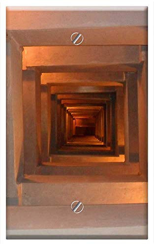 Single-Gang Blank Wall Plate Cover - Architecture Squares Stairs Pattern Design