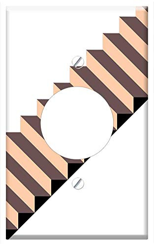 Single Hole Device Receptacle Wall Plate Cover - Steps Stairs Flight Of Steps Staircase Stairway