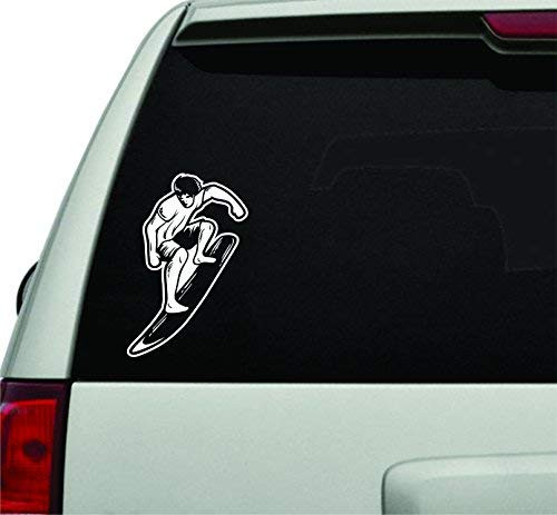 Surfer Riding Surfboard White Version Car Window Windshield Lettering Decal Sticker Decals Stickers