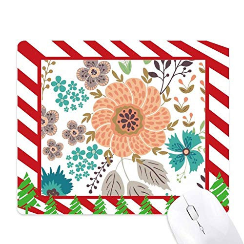Sun Orange Flower Plant Paint Mouse Pad Candy Cane Rubber Pad Christmas Mat
