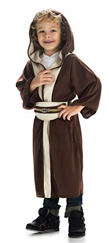 Little Adventures Galactic Warrior Hooded Robe with Belt (Galactic Hero (Brown), Small Age 1-3)