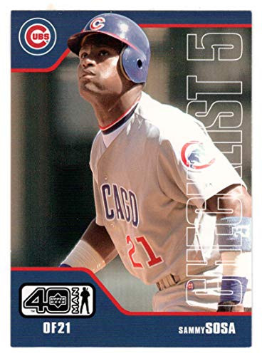 Sammy Sosa - Chicago Cubs - Checklist  5 - 401 -  500- -Baseball Card- 2002 Upper Deck 40-Man  1175 Mint