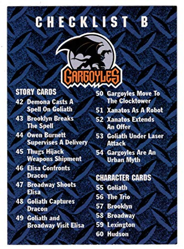 Checklist B - Gargoyles Collector Cards -Trading Card-  90 - Skybox 1995 MT