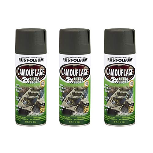 Rust-Oleum 279175A3 Camouflage 2X Ultra Cover Spray Paint- 3 Pack- Deep Forest Green- 3 Count