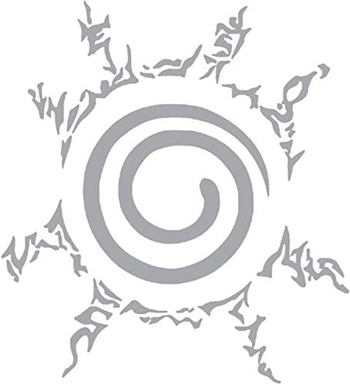 Sealing Jutsu Nine Tales Fox Vinyl Sticker Decals for Car Bumper Window Laptop Tablet Phone -Silver- 8"-