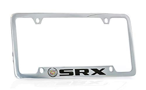 Cadillac SRX Chrome Plated Metal Bottom Engraved License Plate Frame Holder