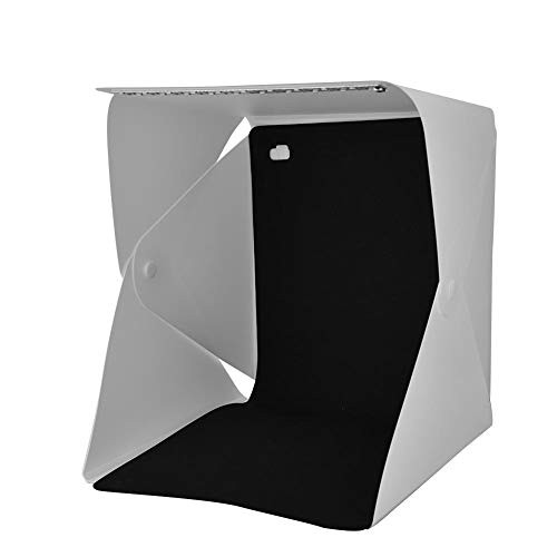 Mugast Mini Photo Studio Box- Portable Foldable Mini Studio Light Box Tent Kit with 4 Colors Backgrounds and LED Lights for Photography