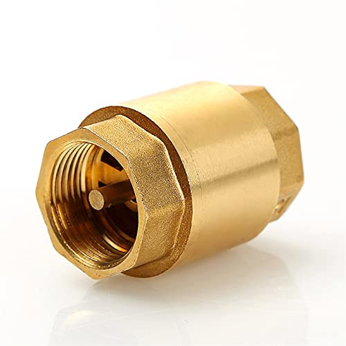 DINGMINGMING Valve 1pc 1/2" NPT Brass Thread in-Line Spring Check Valve 20/25mm Diameter 200WOG for Water Control -Specification : 1/2"-