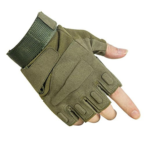 MENGTYCEI Tactical Army Military Airsoft Shooting Bicycle Combat Fingerless Paintball Hard Carbon Knuckle Half Finger Gloves