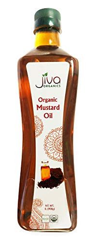 Jiva Organics Organic Mustard Oil 1 Liter Bottle -33.8 Ounce- - Non-GMO- Premium- Cold Pressed