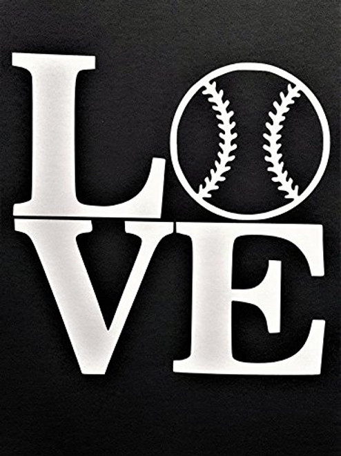 Chase Grace Studio Baseball Softball Love Sports Vinyl Decal Sticker|WHITE|Cars Trucks Vans SUV Laptops Wall Art|5.25" X 5.25"|CGS768