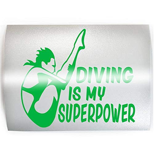 DIVING SUPERPOWER Springboard Diver Female - PICK COLOR  and  SIZE - Vinyl Decal Sticker F
