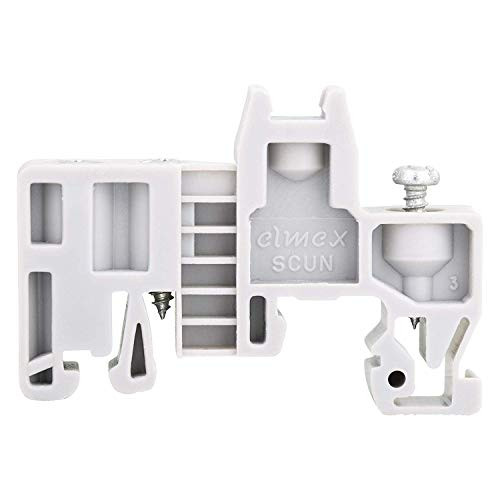 Fielect 50Pcs UK Din Rail Screw Fixed Terminal Block DIN Rail Terminal Block End Stopper Bracket for 35mm Width Rail - Gray