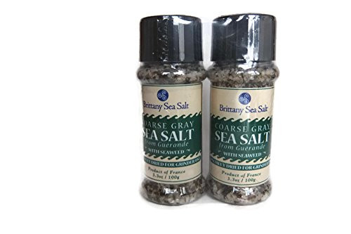 Sea Salt Grinder Coarse Gray Sea Salt with Seaweed in Grinder Multipack of 2