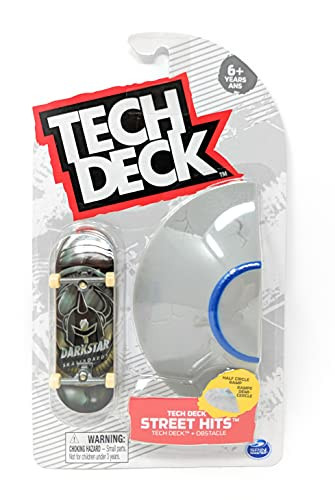 Tech Deck Street Hits 2021 Series Darkstar Skateboards Anodize Complete Fingerboard and Half Circle Ramp Obstacle