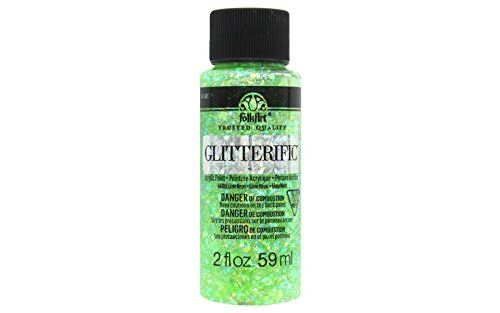 Plaid:Craft FolkArt Glitterific Glitter Paint 2oz-Neon Lime