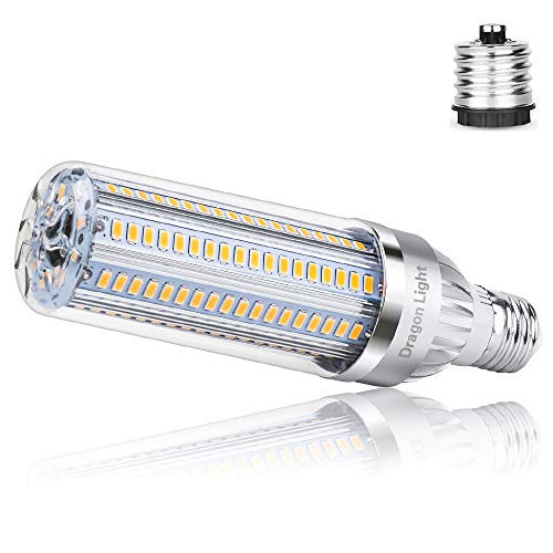 50W Super Bright Corn LED Light Bulb(350Watt Equivalent) - 3000K Warm White 5500Lumen - E26 with E39 Mogul Base Adapter for Large Area Commercial Ceiling Lighting - Garage Warehouse Factory[2019 New]