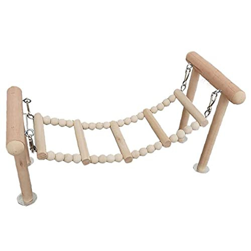 Hainice Bird Perches Stand Toy Parrot Swing Climbing Ladder Toys Wooden Playground Stands for Parakeet Finches Conure