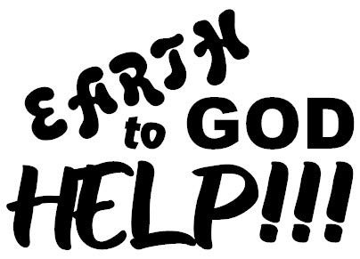 Check Custom Design Earth to God - Help  Decal -Red- 4" W-