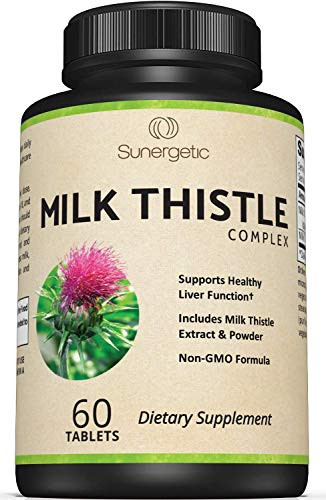 Premium Milk Thistle Complex - Supports Healthy Liver Function - Detox  and  Cleanse - Powerful Milk Thistle Extract  and  Seed Powder - Standardized Silymarin Content - 60 Milk Thistle Tablets