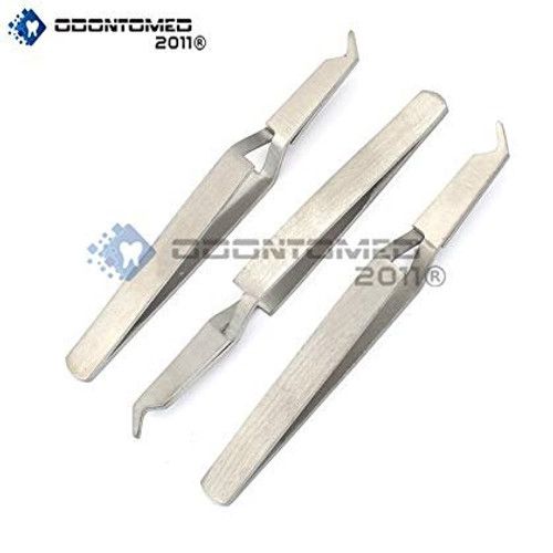 OdontoMed2011 Lot of 3 Pieces Reverse Action Tweezer Dental De Bonding Bracket Placement Forcep Pliers Small Orthodontics Instruments ODM