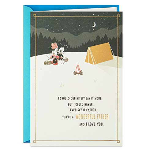 Hallmark Fathers Day Card for Husband -Mickey Mouse and Minnie Mouse Camping- -559FFW3042-