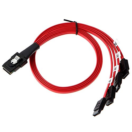 Etase SAS to 4 SATA Cable SAS Breakout Cable SAS Male SFF-8087 to 4 SATA Female Cable Multi-Lane