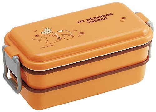 Skater Lockable Bento Lunch Box Plastic My Neighbor Totoro Studio Ghibli 660ml 2 Compartments Orange PENW7