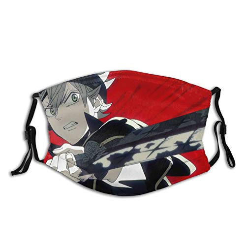 Black Clover Asta Sword Anime Face Mask With 2 Filter Reusable Washable Cover Bandana Breathable Balaclava Protection Shield for Men Womens