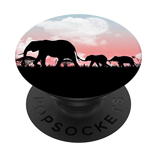 Pink Mama Elephant Gift - Two Kids Mom Gift - PopSockets Grip and Stand for Phones and Tablets