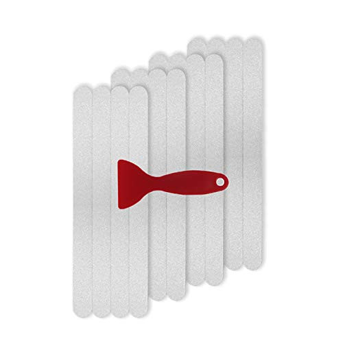 Xuri Non-Slip Bathtub Stickers 16 PCS Clear Safety Bathroom Shower Strips Appliques Adhesive Decals Transparent Treads with Scraper for Bathroom- Kitchen- Boat- Pool- Stairs -Cleaar-16pcs- Xuri Non-Slip Bathtub Stickers 16 PCS Clear Safety Bathroom Shower Strips Appliques Adhesive Decals Transparent Treads with Scraper for Bathroom- Kitchen- Boat- Pool- Stairs -Cleaar-16pcs-
