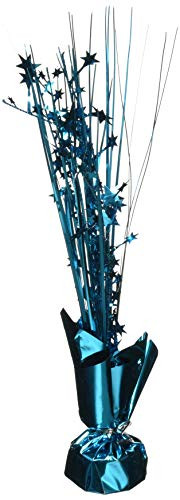 Amscan 110002.5 Foil Stars Spray Centerpiece - Caribbean Blue - 12" - Party Decoration