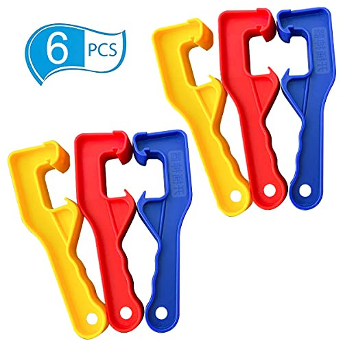 6 Pieces Plastic Bucket Lid Opener 5 Gallon Paint Can Opener Bucket Opener Wrench Tool Lid Remover for Home Office Industrial Use-3 Color-