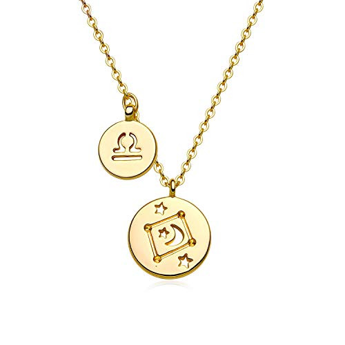 ABDOT Horoscope Constellation Zodiac Necklace for Women 18K Gold Plated 12 Constellation Necklace Astrology Zodiac Star Necklace Birthday Gift for Women Libra Necklace ABDOT Horoscope Constellation Zodiac Necklace for Women 18K Gold Plated 12 Constellation Necklace Astrology Zodiac Star Necklace Birthday Gift for Women Libra Necklace