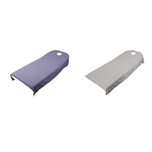 Bonarty 2pcs Soft Massage Bed Cover SPA Table Sheet With Face Hole/Gray