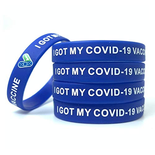 Covid Vaccine Bracelet - 5 Pack Blue Color - 8 Inch Fits Adults Teens - Covid 19 Vaccinated Bracelet - Covid Vaccinated Wristband - Silicone Rubber Band for Covid-19 Vaccination Covid Vaccine Bracelet - 5 Pack Blue Color - 8 Inch Fits Adults Teens - Covid 19 Vaccinated Bracelet - Covid Vaccinated Wristband - Silicone Rubber Band for Covid-19 Vaccination