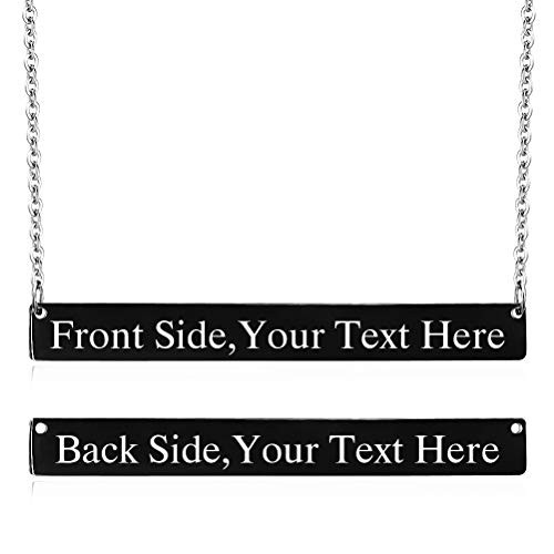 Lazycat Free Engraved 18k Plated Black Bar Pendant Personalized Customize Couple Gift Engravable Horizontal Necklace ?Mantra Or Name
Lazycat Free Engraved 18k Plated Black Bar Pendant Personalized Customize Couple Gift Engravable Horizontal Necklace ?Mantra Or Name