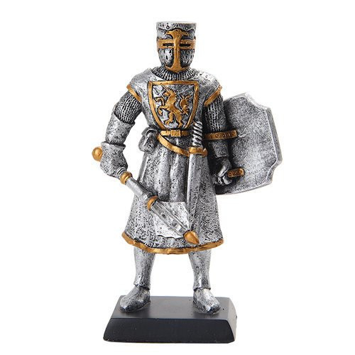 PTC 5 Inch Medieval Knight with Sword and Classic Shield Statue Figurine PTC 5 Inch Medieval Knight with Sword and Classic Shield Statue Figurine