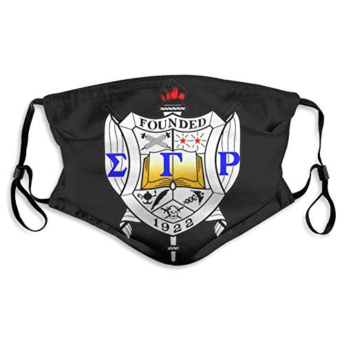 Sigma Gamma Rho Pm2.5 Face Bandana Men Women 5-Layer Activated Carbon Filters Breathable Scarf Shield 2 Sizes Medium