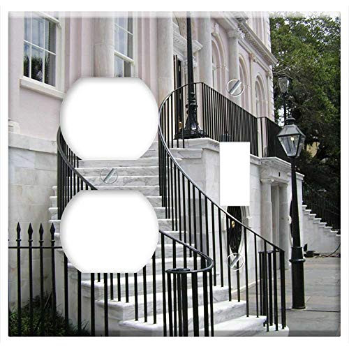 2-Gang- Outlet Toggle Combination Wall Plate Cover - Stairs House Real Estate Theatre Architecture 2-Gang- Outlet Toggle Combination Wall Plate Cover - Stairs House Real Estate Theatre Architecture