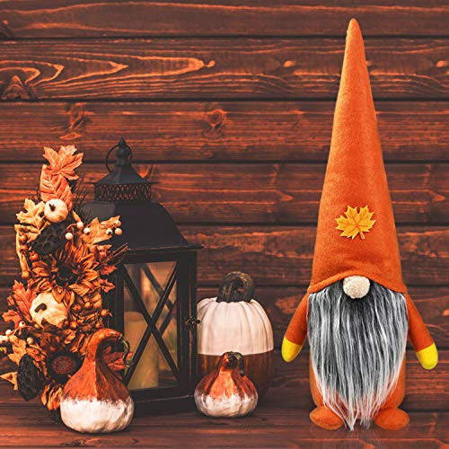Fall Thanksgiving Gnome Plush- Thanksgiving Decorations- Large Handmade Swedish Tomte Decor- Thanksgiving Plush Elf Doll Gnome Ornament- Fall Thanksgiving Holiday Home Decor Thanksgiving Gift-15.7inch