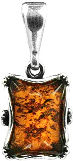 Ian and Valeri Co. Amber Sterling Silver Rectangular Pendant Ian and Valeri Co. Amber Sterling Silver Rectangular Pendant