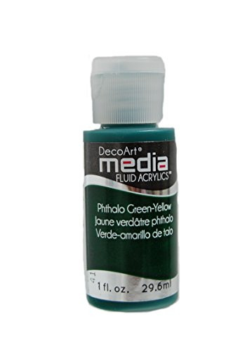 Deco Art DMFA-25 Media Fluid Acrylic Paint- 1-Ounce- Phthalo Green-Yellow