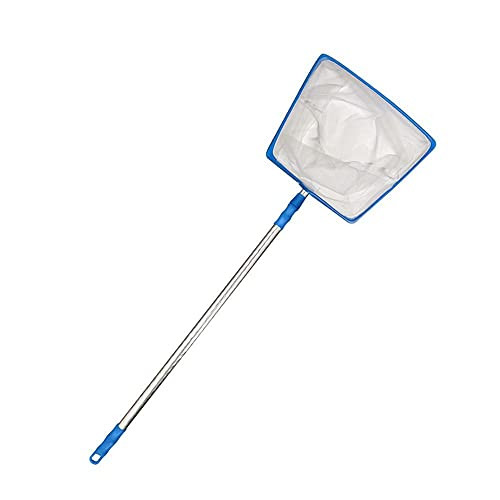 YYKJ Professional Pool Skimmer Net-Aluminum 28-40 inch Telescopic Pole Leaf Skimming Net-Pole Leaf Skimmer Mesh Rake Net for Spa Pond Swimming Pool-Quick Cleaning of Debris and Leaves on The Ground